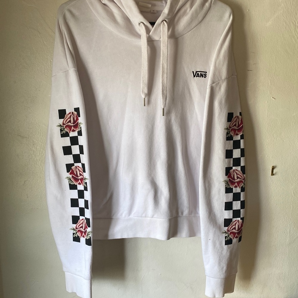 Vans  white/ black checkerboard rose